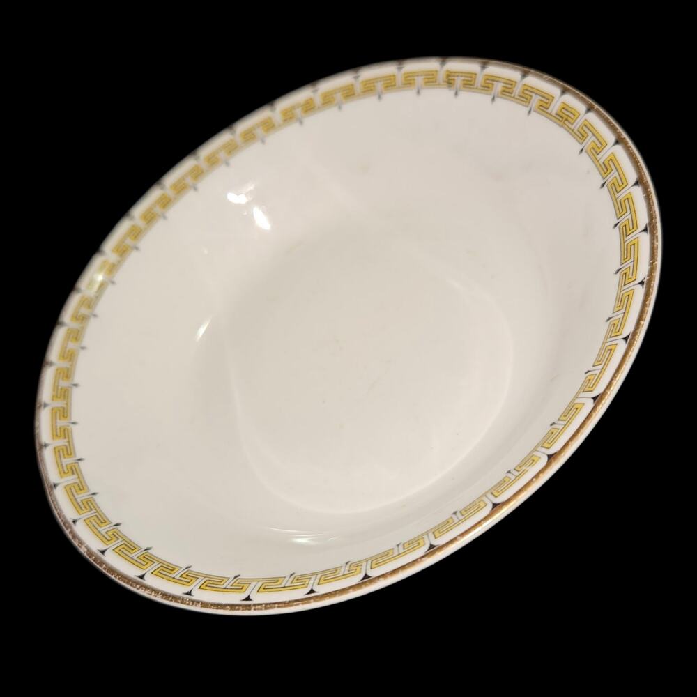 Set of 4 Cleveland China 720 Gold Greek Key Berry Bowls 18K Gold Trim Vintage